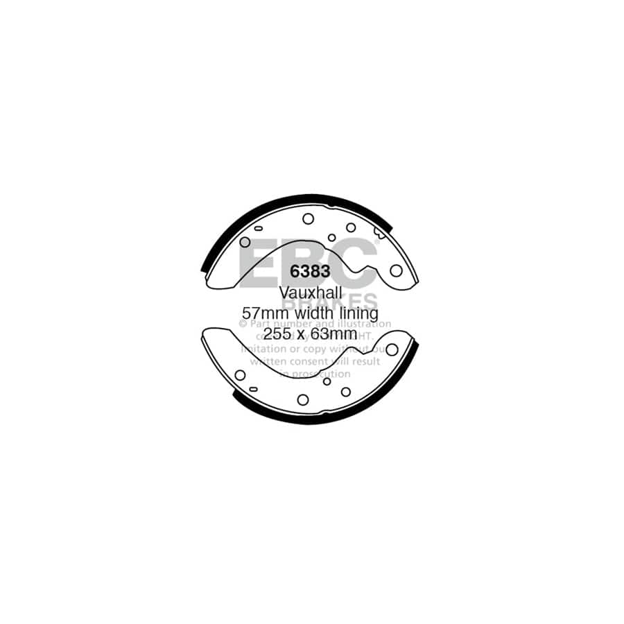 EBC 6383 Bedford Vauxhall CF 2 Rear Brake Shoes 1 | Casma Car Parts