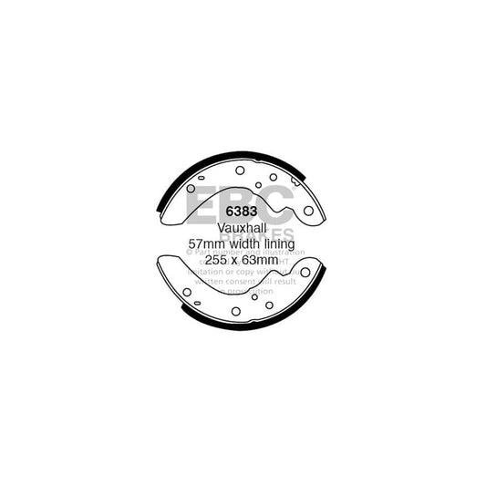 EBC 6383 Bedford Vauxhall CF 2 Rear Brake Shoes 1 | Casma Car Parts