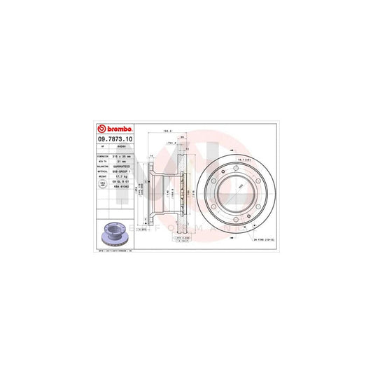 BREMBO 09.7873.10 Brake Disc Internally Vented | ML Performance Car Parts