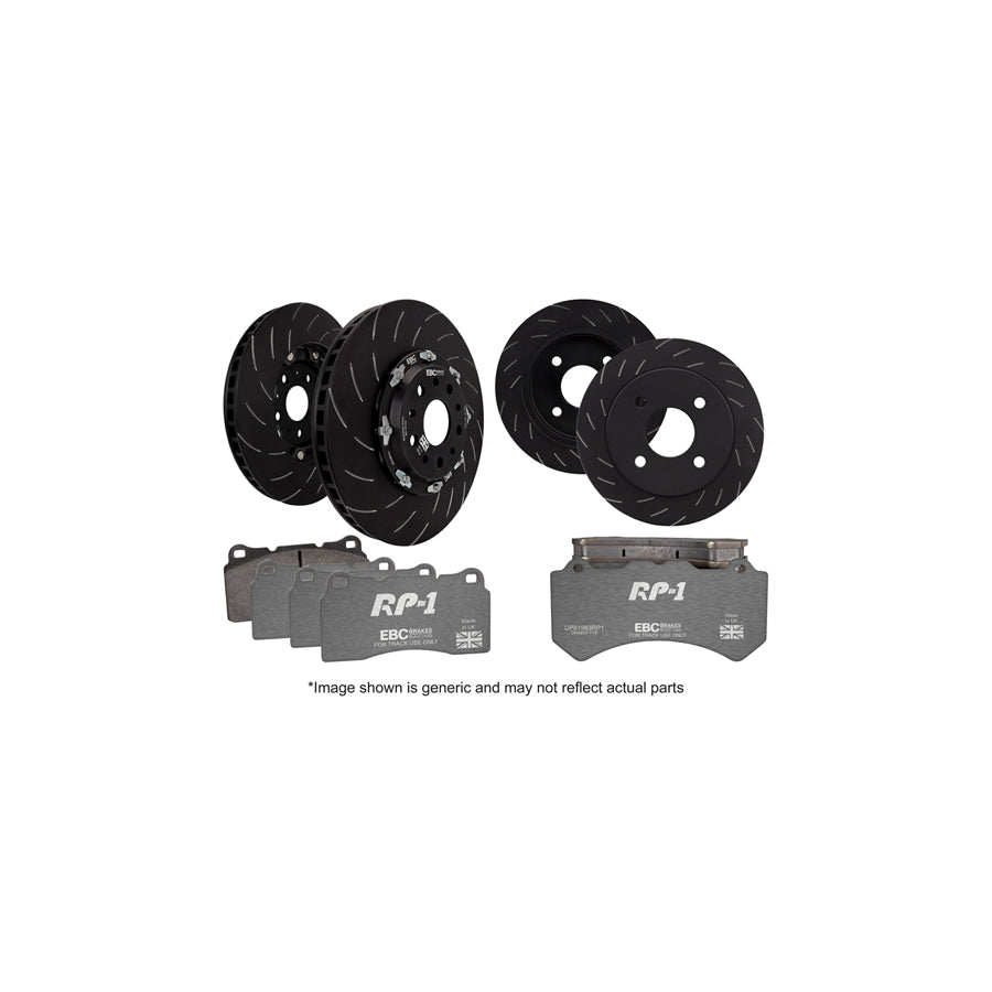 EBC P2DK037RP1 Mitsubishi Lancer Evo 10 Full Vehicle Kit RP1 Full Race Pads & 2-Piece Fully-Floating Discs - Brembo Caliper 1 | Casma Car Parts