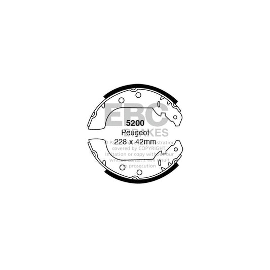 EBC 5200 Citroen Peugeot Rear Brake Shoes 1 | Casma Car Parts