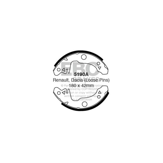 EBC 5190A Dacia Rear Brake Shoes 1 | Casma Car Parts