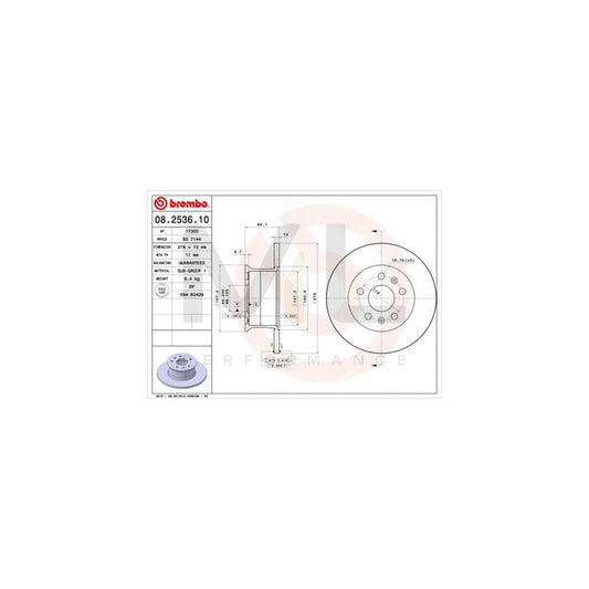 BREMBO 08.2536.10 Brake Disc for VW TRANSPORTER Solid | ML Performance Car Parts