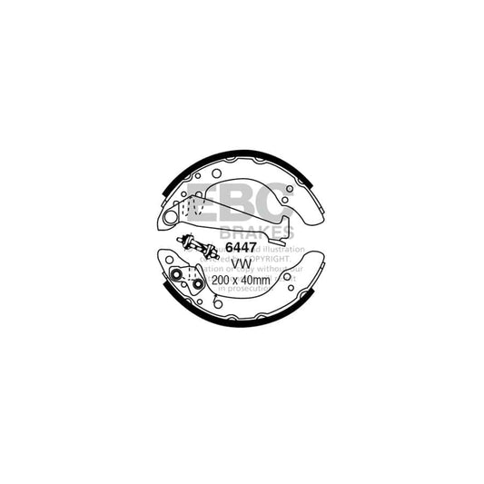 EBC 6447 Audi Seat Skoda VW Rear Brake Shoes - Girling/TRW Caliper 1 | Casma Car Parts