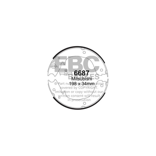 EBC 6687 Mitsubishi Rear Brake Shoes (Inc. Pajero & Shogun) 1 | Casma Car Parts