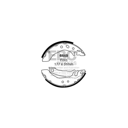 EBC 6449 Ford Rear Brake Shoes (Inc. Escort Mk5 & Orion) 1 | Casma Car Parts