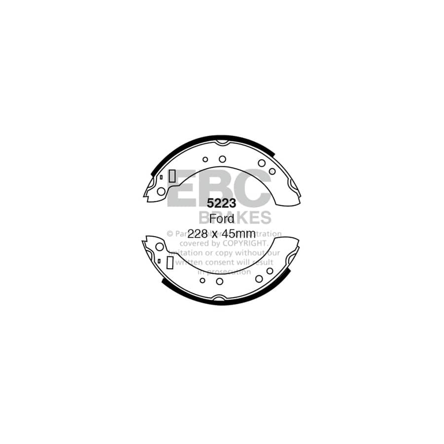 EBC 5223 Ford Ginetta Westfield Rear Brake Shoes - Girling/TRW Caliper 1 | Casma Car Parts