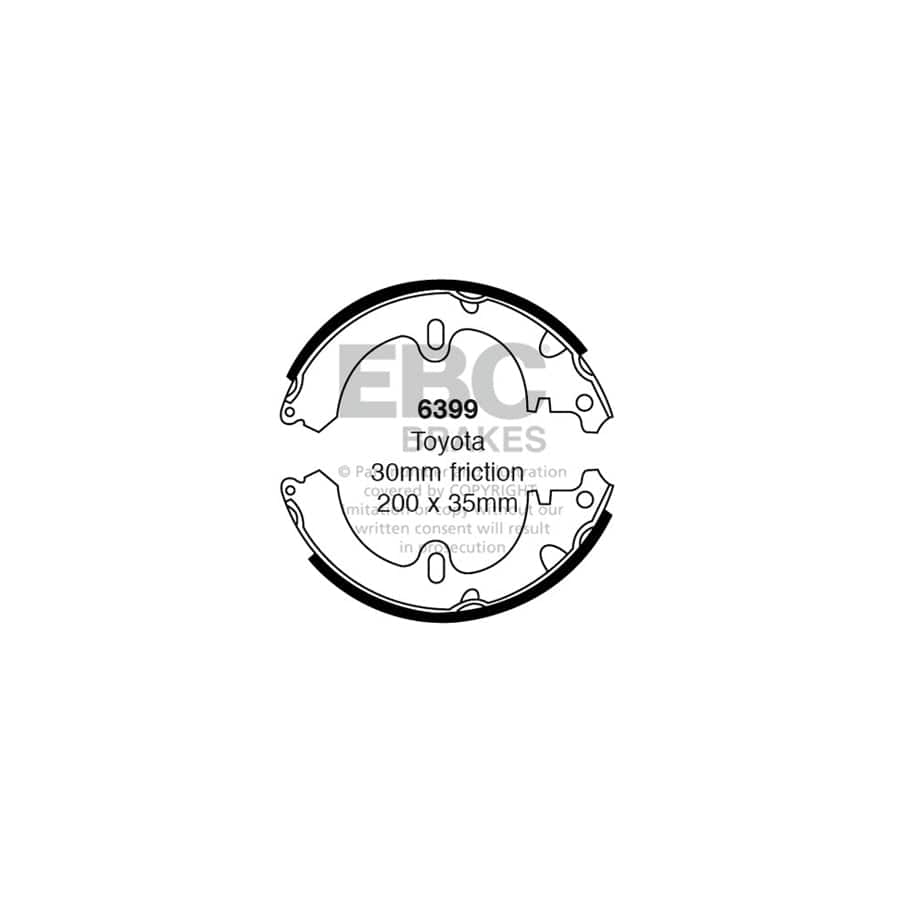 EBC 6399 Toyota Rear Brake Shoes - Akebono Caliper (Inc. Corolla & Levin) 1 | Casma Car Parts