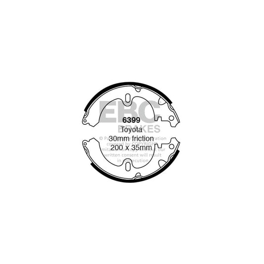 EBC 6399 Toyota Rear Brake Shoes - Akebono Caliper (Inc. Corolla & Levin) 1 | Casma Car Parts