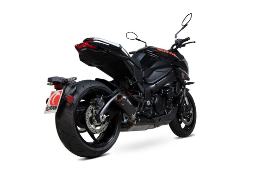 Scorpion PSI125BCER Suzuki GSX-S 1000 Katana Red Power Slip-On - Black Ceramic Coated Sleeve | Casma UK