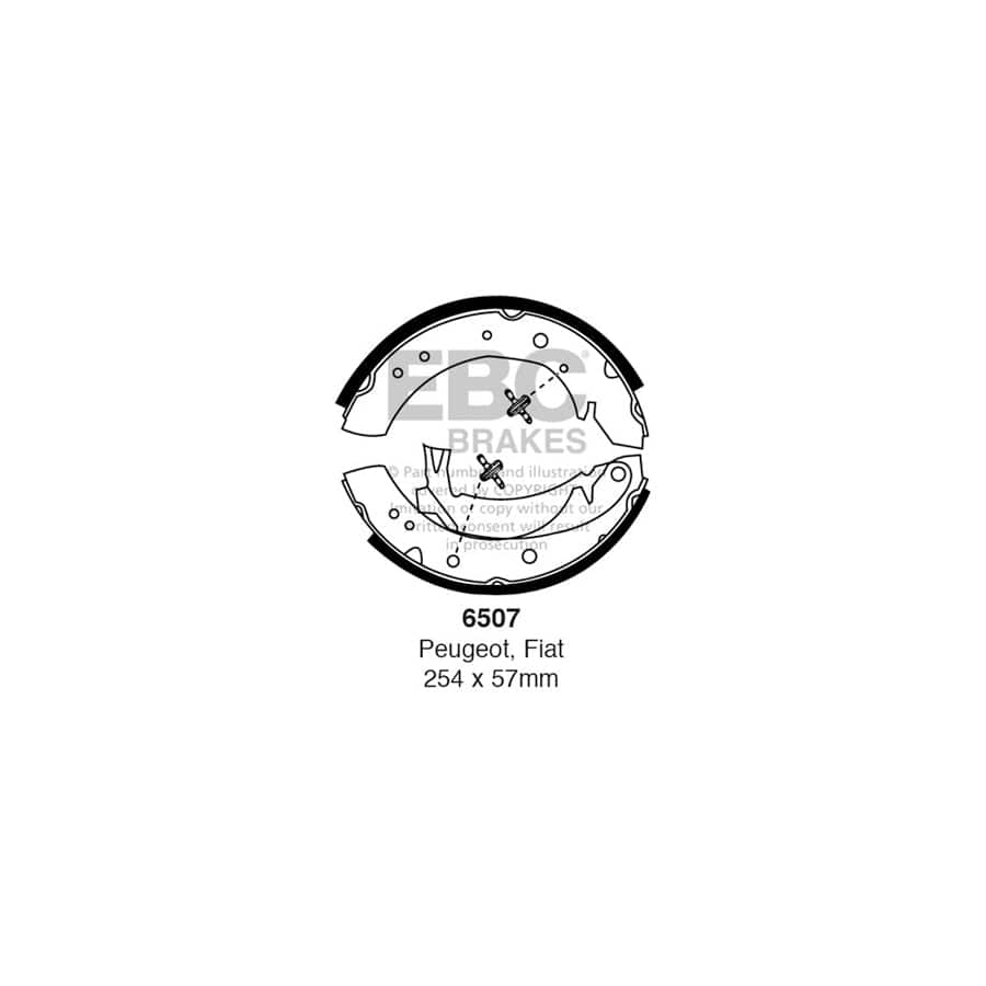 EBC 6507 Citroen Fiat Peugeot Rear Brake Shoes - Brembo Caliper 1 | Casma Car Parts