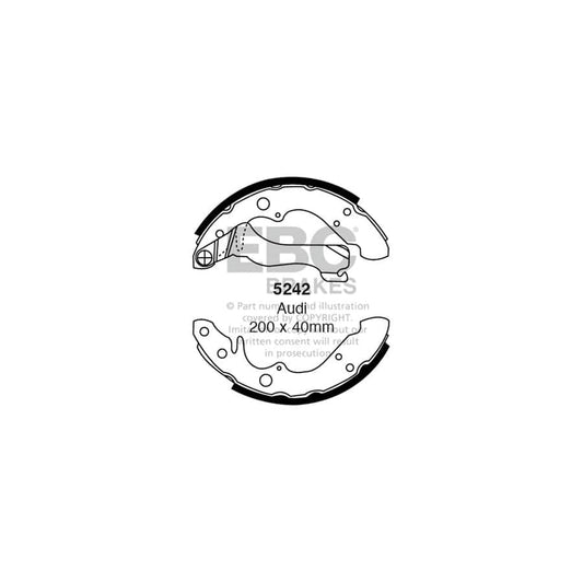 EBC 5242 Audi 100 Rear Brake Shoes 1 | Casma Car Parts