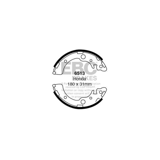 EBC 6513 Honda Civic Rear Brake Shoes 1 | Casma Car Parts