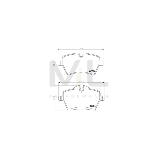 Brembo P 06 104 Brake Pad Set For Mini Hatchback (R56) With Brake Caliper Screws | ML Performance Car Parts