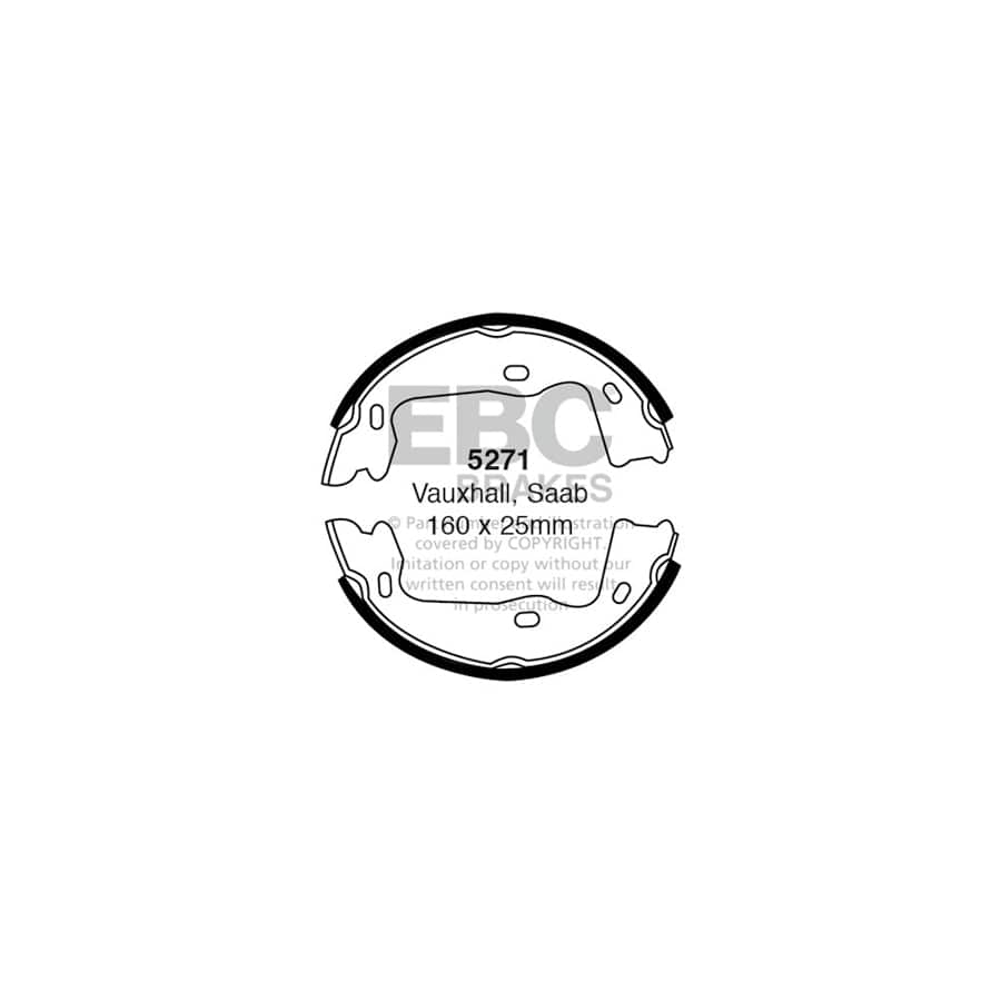 EBC 5271 Opel Saab Vauxhall Rear Brake Shoes 1 | Casma Car Parts