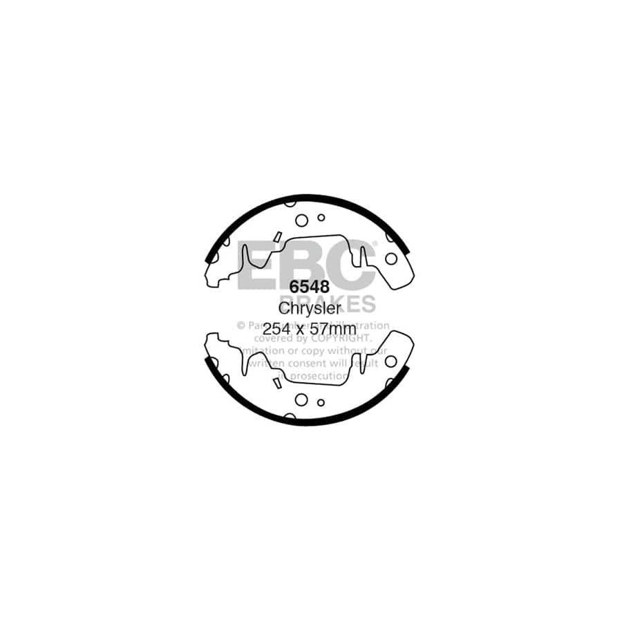 EBC 6548 Chrysler Kia Rear Brake Shoes (Inc. Grand Voyager, Voyager & Carnival) 1 | Casma Car Parts