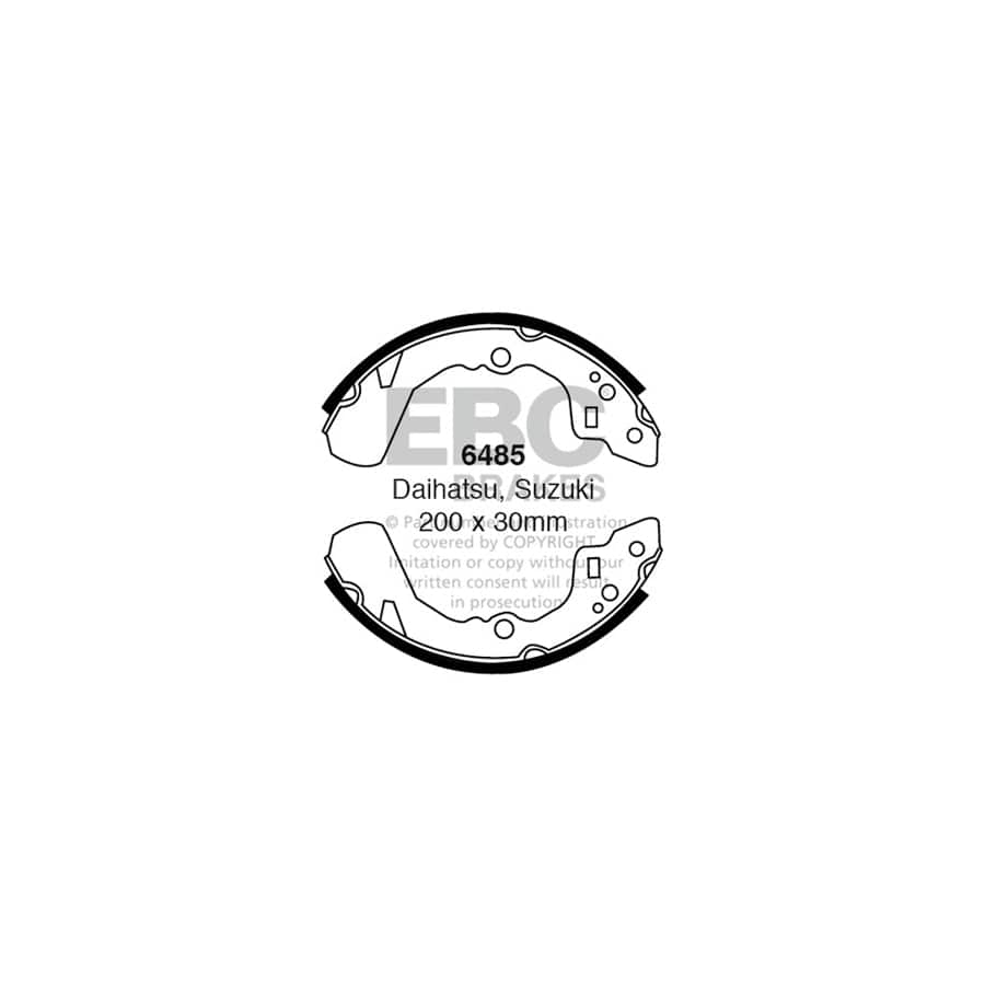 EBC 6485 Daihatsu Subaru Suzuki Tata Rear Brake Shoes 1 | Casma Car Parts