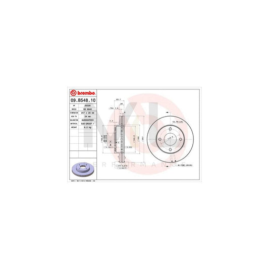 BREMBO 09.B548.10 Brake Disc for NISSAN NV200 Internally Vented | ML Performance Car Parts