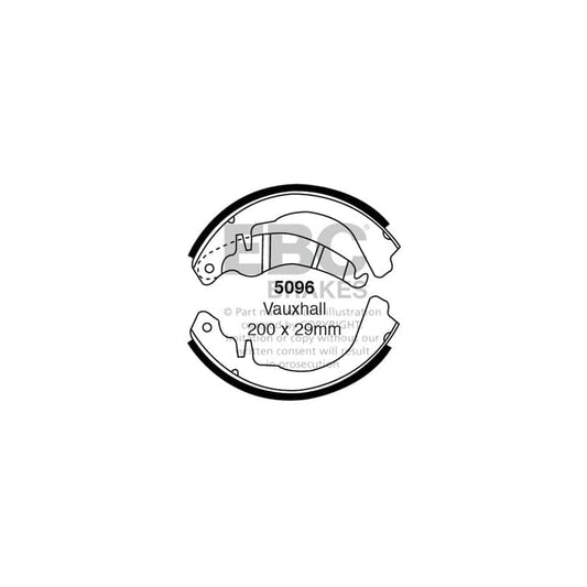 EBC 5096 Opel Rear Brake Shoes (Inc. GT, Kadett, Olympia) 1 | Casma Car Parts