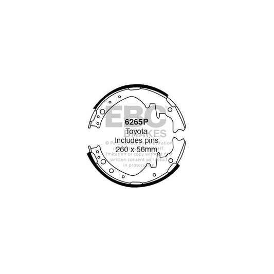 EBC 6265P Toyota VW Rear Brake Shoes (Inc. Hi-Ace, Hi-Lux, Taro) 1 | Casma Car Parts