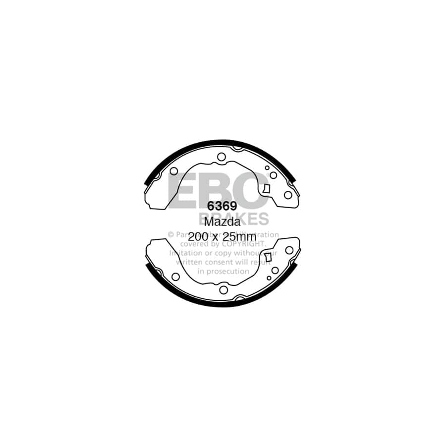 EBC 6369 Mazda Rear Brake Shoes (Inc. Mazda 626 & Capella) 1 | Casma Car Parts