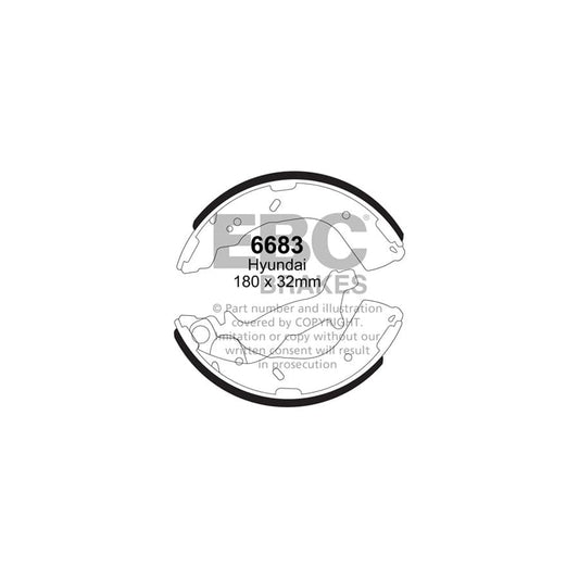 EBC 6683 Hyundai Getz Rear Brake Shoes 1 | Casma Car Parts