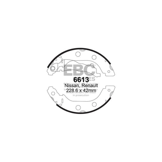 EBC 6613 Nissan Renault Rear Brake Shoes - Girling/TRW Caliper (Inc. Primera, Kubistar, Kangoo) 1 | Casma Car Parts