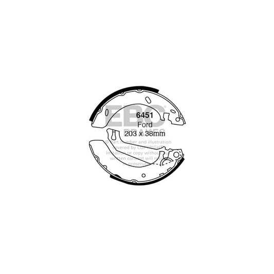 EBC 6451 Ford Rear Brake Shoes (Inc. Escort Mk5 & Orion) 1 | Casma Car Parts