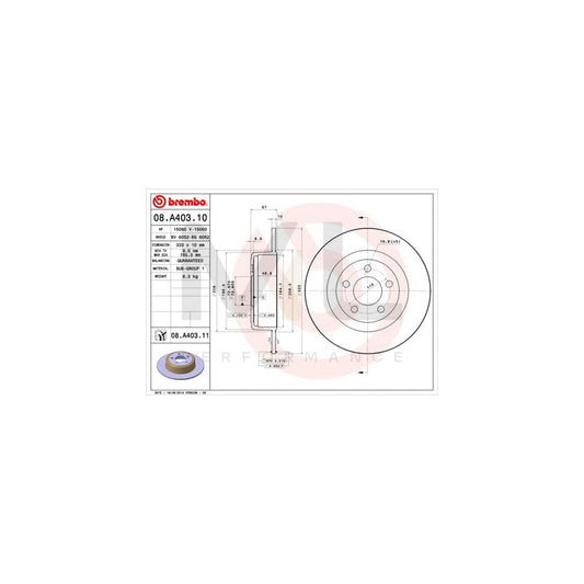 BREMBO COATED DISC LINE 08.A403.11 Brake Disc Solid, Coated | ML Performance Car Parts