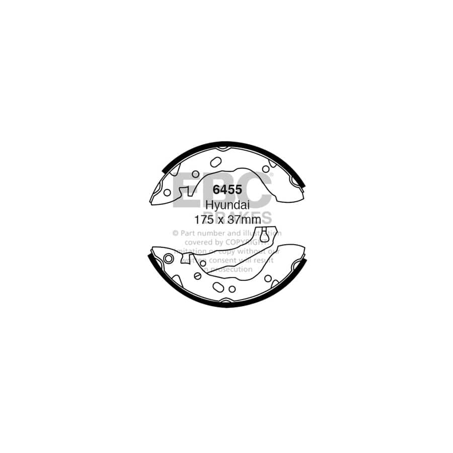 EBC 6455 Hyundai Rear Brake Shoes (Inc. Pony X2 & S Coupe) 1 | Casma Car Parts