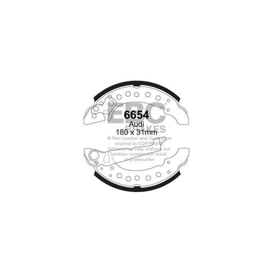 EBC 6654 Audi VW Rear Brake Shoes (Inc. A2 & Lupo) 1 | Casma Car Parts