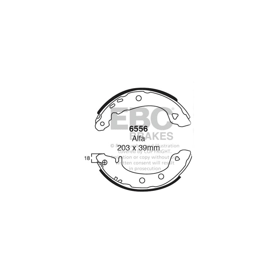EBC 6556 Alfa Romeo Rear Brake Shoes - Girling/TRW/ATE Caliper (Inc. 33 & Sprint) 1 | Casma Car Parts