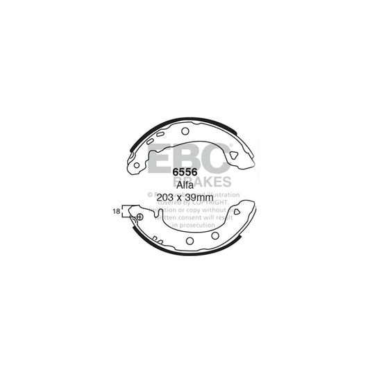 EBC 6556 Alfa Romeo Rear Brake Shoes - Girling/TRW/ATE Caliper (Inc. 33 & Sprint) 1 | Casma Car Parts