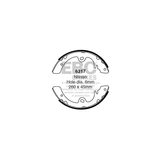 EBC 6317 Nissan Rear Brake Shoes (Inc. Pick Up & Urvan) 1 | Casma Car Parts