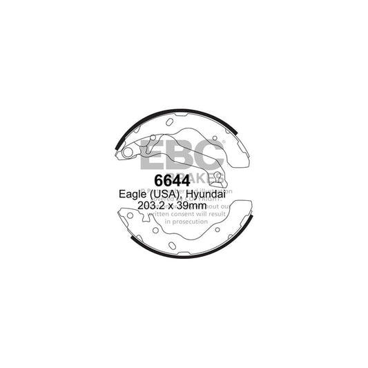 EBC 6644 Hyundai Rear Brake Shoes - Sumitomo/Akebono Caliper (Inc. Elantra & Matrix) 1 | Casma Car Parts