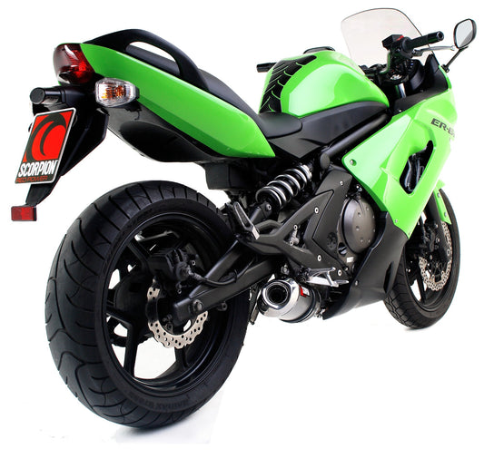 Scorpion EKA74SEO Kawasaki ER6 F / N  Factory Oval Slip-On - Polished Stainless Steel Sleeve | Casma UK
