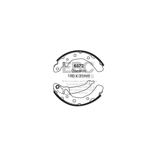 EBC 6572 Chevrolet Daewoo Proton Rear Brake Shoes (Inc. Matiz & Savvy) 1 | Casma Car Parts