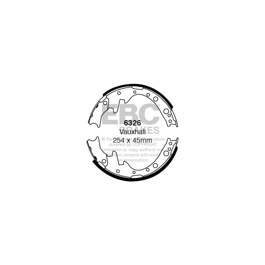 EBC 6326 Vauxhall KB Rear Brake Shoes 1 | Casma Car Parts