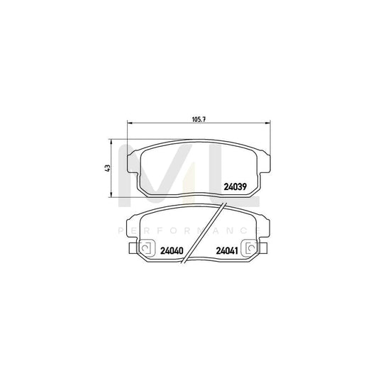 Brembo P 10 005 Brake Pad Set With Acoustic Wear Warning | ML Performance Car Parts