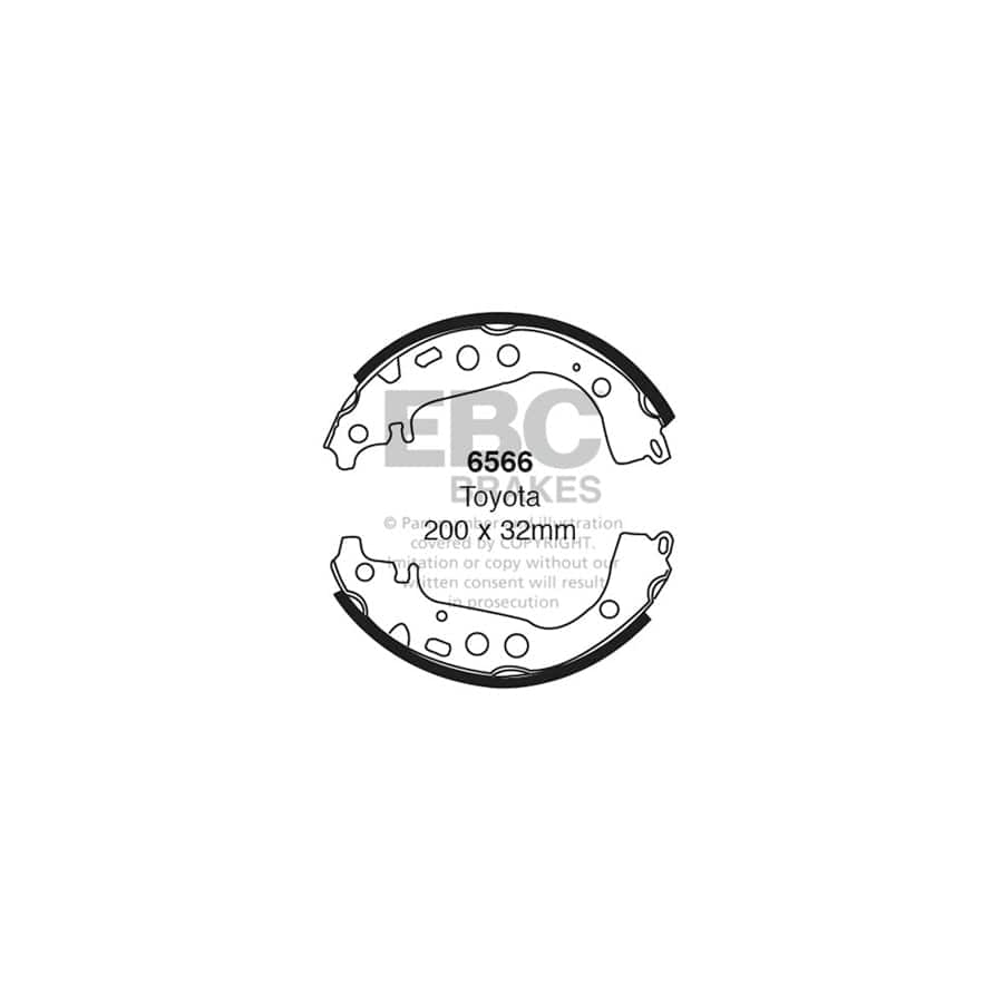 EBC 6566 Toyota Rear Brake Shoes - Sumitomo Caliper (Inc. Prius & Yaris) 1 | Casma Car Parts