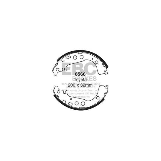 EBC 6566 Toyota Rear Brake Shoes - Sumitomo Caliper (Inc. Prius & Yaris) 1 | Casma Car Parts