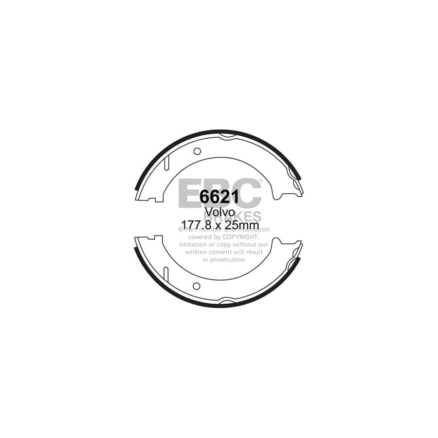 EBC 6621 Volvo V70 Mk1 Rear Brake Shoes 1 | Casma Car Parts