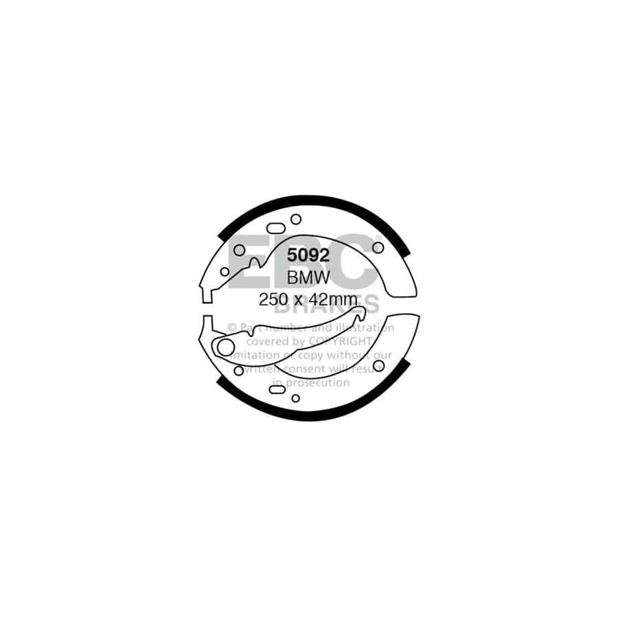 EBC 5092 BMW E21 E12 Rear Brake Shoes 1 | Casma Car Parts