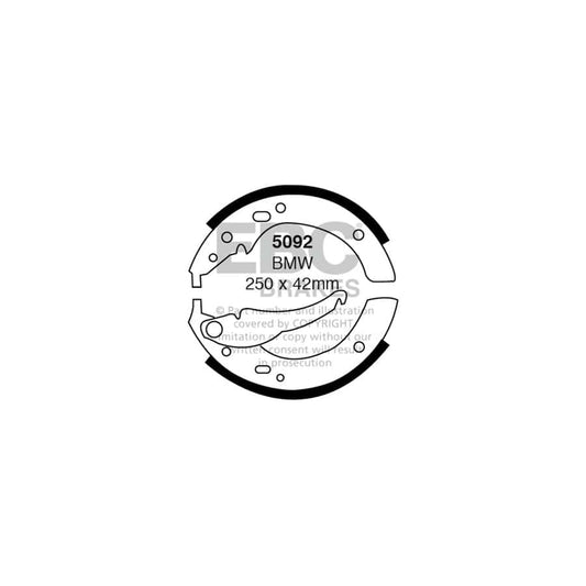 EBC 5092 BMW E21 E12 Rear Brake Shoes 1 | Casma Car Parts