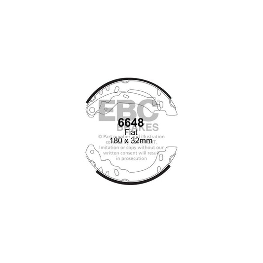 EBC 6648 Fiat Ford Rear Brake Shoes (Inc. 500, Panda, Ka) 1 | Casma Car Parts
