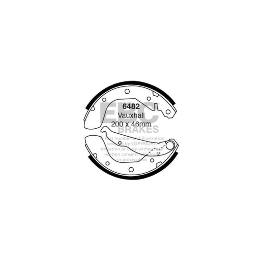 EBC 6482 Chevrolet Daewoo Opel Vauxhall Rear Brake Shoes - ATE Caliper 1 | Casma Car Parts