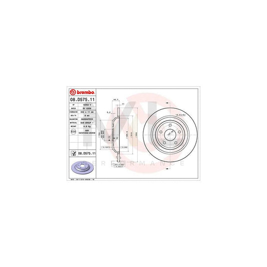 BREMBO 08.D575.11 Brake Disc Solid, Coated | ML Performance Car Parts