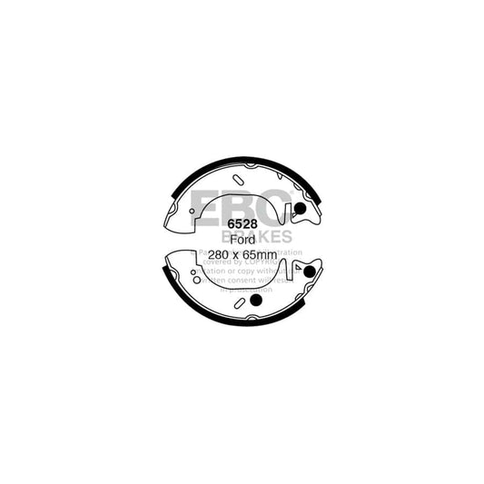 EBC 6528 Ford Opel Renault Vauxhall Rear Brake Shoes (Inc. Transit, Movano, Master) 1 | Casma Car Parts