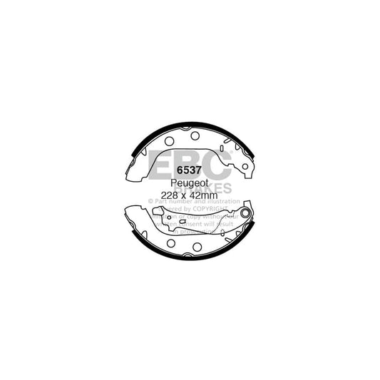 EBC 6537 Peugeot 406 Rear Brake Shoes - ATE Caliper 1 | Casma Car Parts