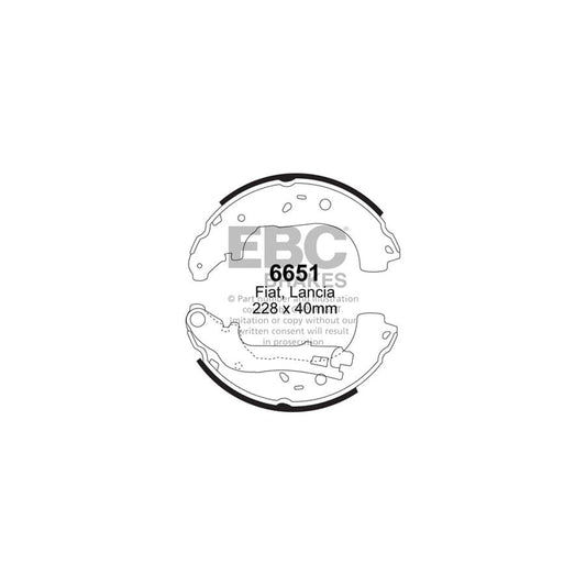 EBC 6651 Fiat Lancia Opel Vauxhall Rear Brake Shoes - TRW Caliper 1 | Casma Car Parts